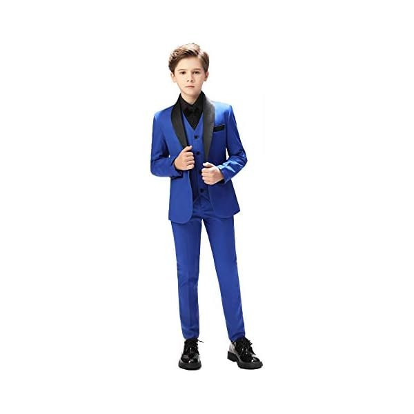 Boy Suits Tuxedo Slim Fit Suit for Boys Kids Toddler Dress Outfit with Coat, Pants, Vest Set No Tail