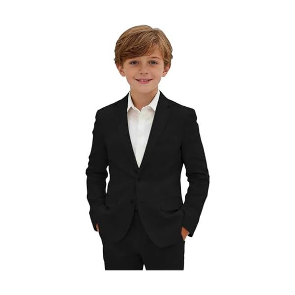 Boys Linen Suit Slim Fit 5 Pieces Formal Kids Linen Suit for Boys Teens Summer Wedding Dress Clothes